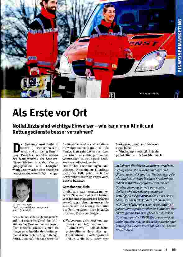 Vorschauseite 1: Als Erste vor Ort