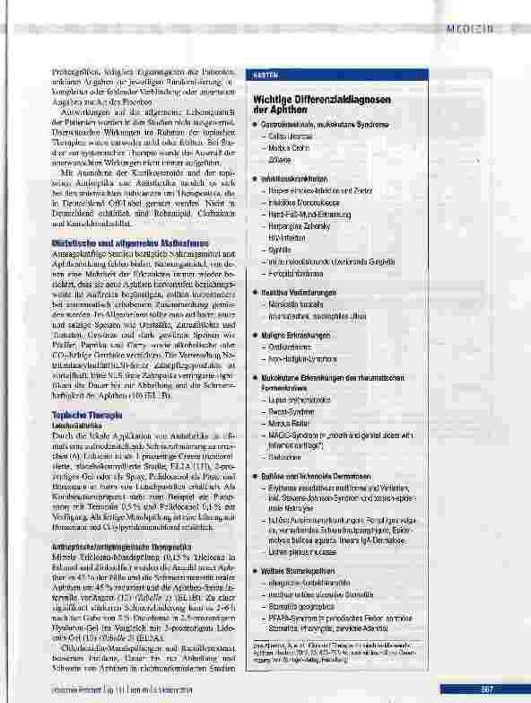 Vorschauseite 3: Behandlung chronisch-rezidivierender oraler Aphthen