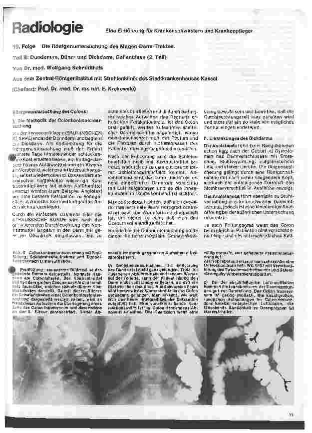 Vorschauseite 1: Radiologie Eine Einführung für Krankenschwestern u. Krankenpfleger 19. Folge: Röntgenuntersuchungen des Magen-Darm-Traktes