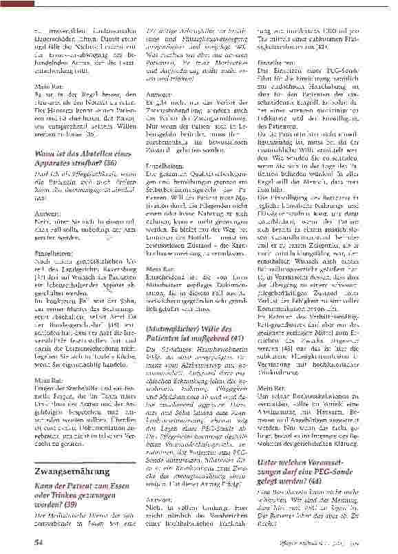 Vorschauseite 2: Die rechtliche Beurteilung von Nahrungsverweigerung und ZwangsernährungTeil 3