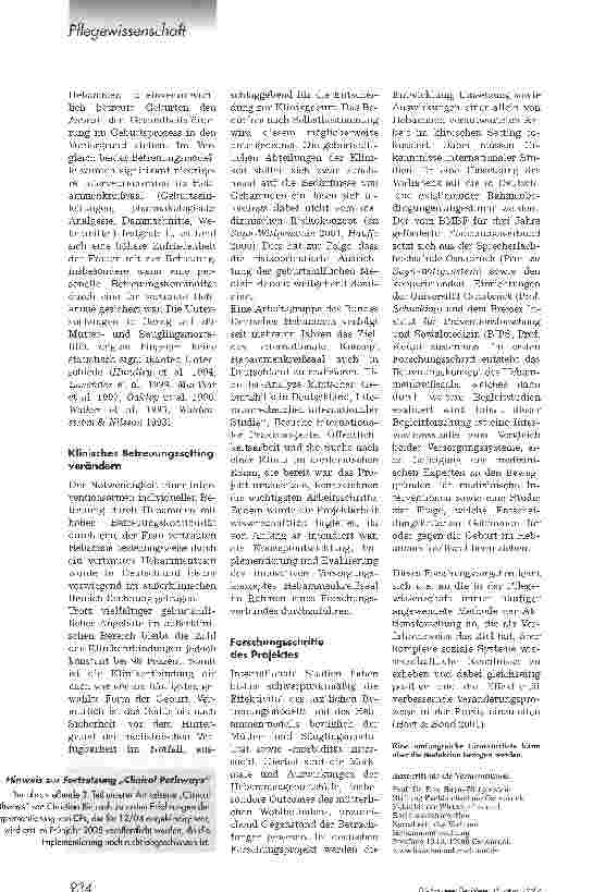 Vorschauseite 1: Der Hebammenkreißsaal. Ein neues Betreuungskonzeptfür eine frauenund familienfreundliche Geburtshilfe