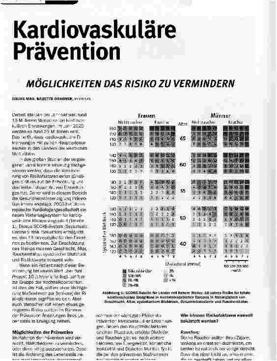 Vorschauseite 1: Kardiovaskuläre Prävention MÖGLICHKEITEN DAS RISIKO ZU VERMINDERN