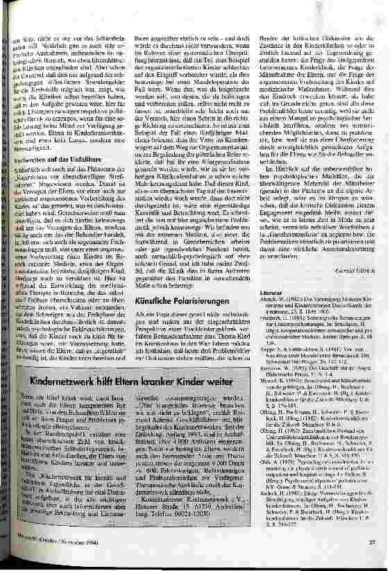 Vorschauseite 5: Zwischen Trauma und Tagesordnung Das Kind im Krankenhaus in der 90er Jahren