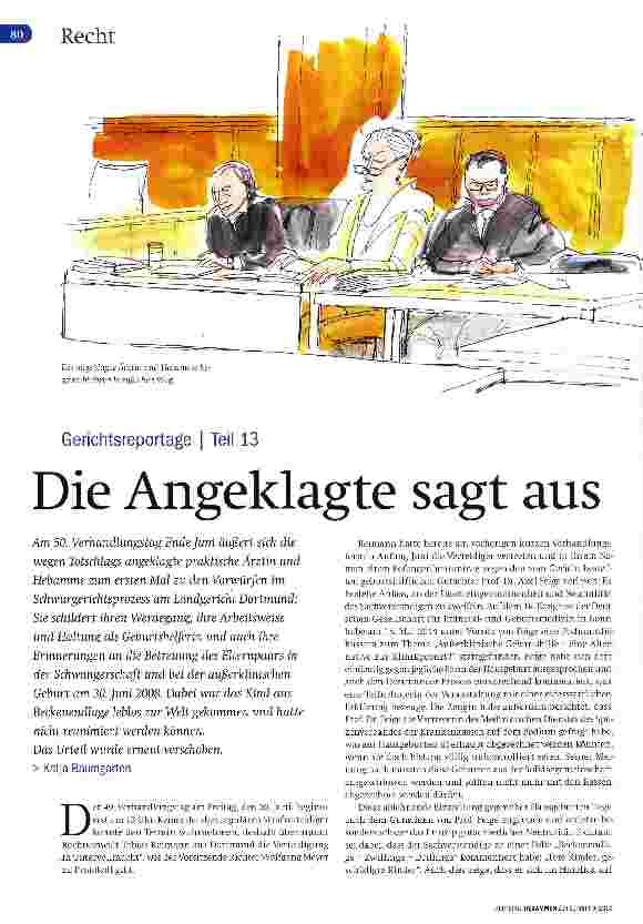 Vorschauseite 1: Gerichtsreportage Teil 13 Die Angeklagte sagt aus