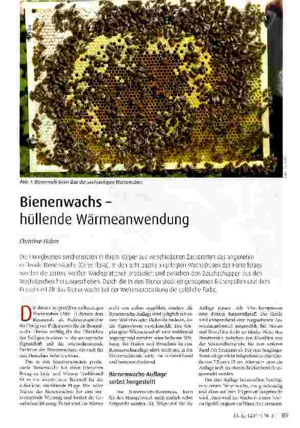 Vorschauseite 1: Bienenwachs - hüllende Wärmeanwendung
