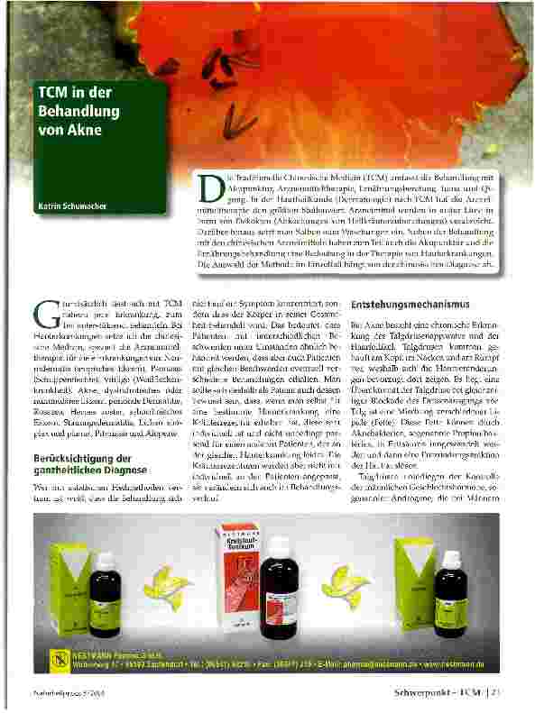 Vorschauseite 1: TCM in der Behandlung von Akne