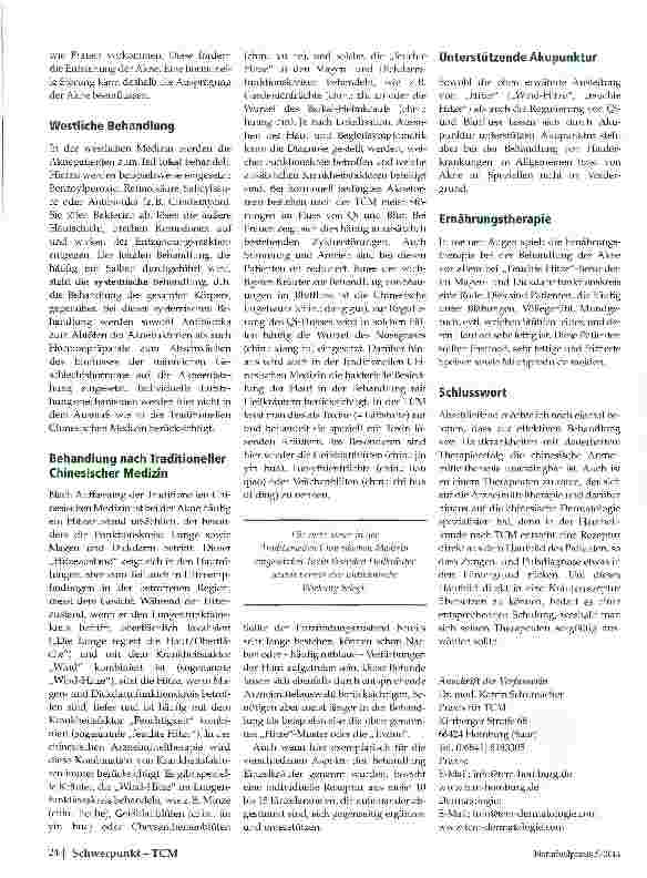 Vorschauseite 2: TCM in der Behandlung von Akne