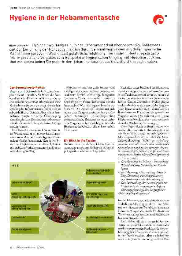 Vorschauseite 1: Hygiene in der Hebammentasche