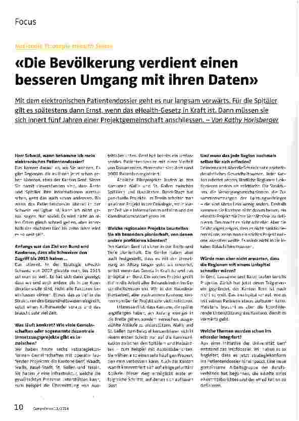 Vorschauseite 1: Die Bevölkerung verdient einen besseren Umgang mit ihren Daten