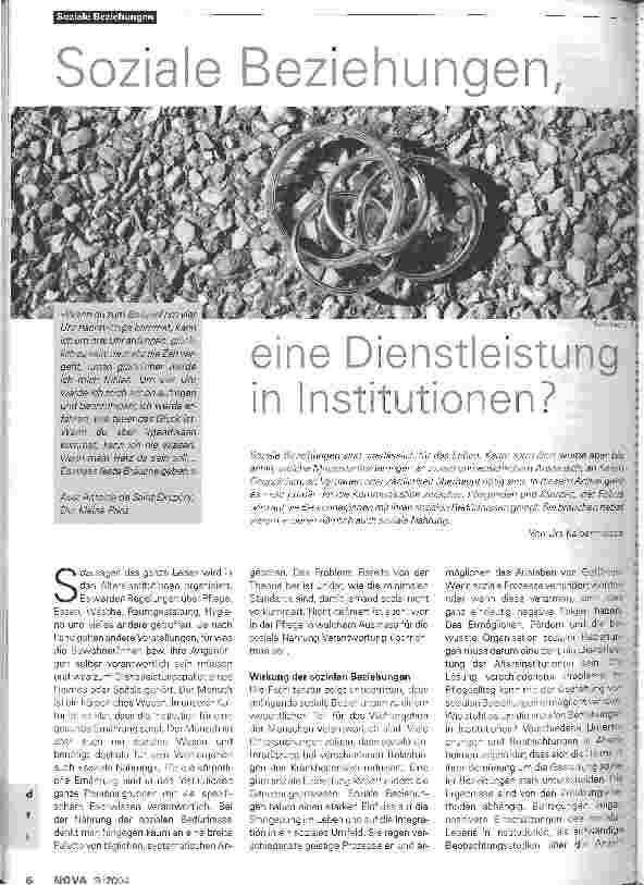Vorschauseite 1: Soziale Beziehungen - eine Dienstleistung in Institutionen?