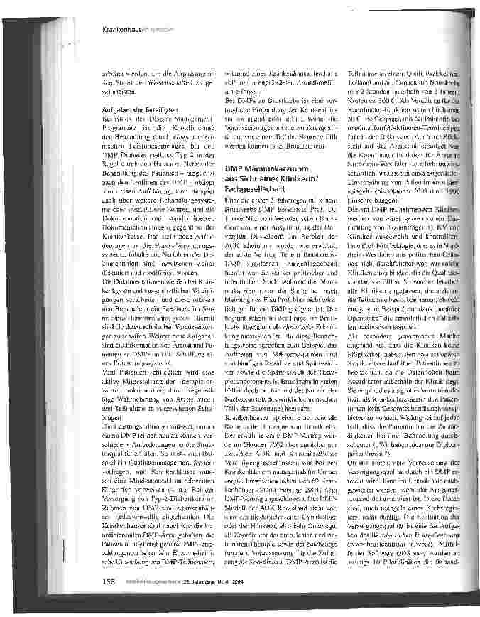 Vorschauseite 2: Disease-Management-Programme - Auswirkungen auf Krankenhäuser Bericht vom 5. Sanofi-Synthelabo-Symposium für Krankenhausapotheker, Berlin, 11. Oktober 2003
