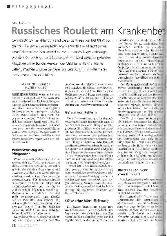 Vorschauseite 1: Russisches Roulett am Krankenbett