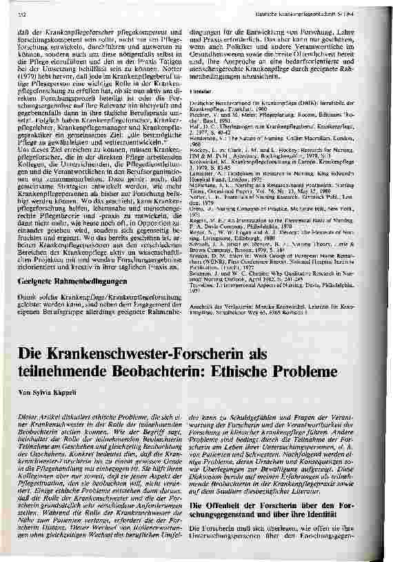 Vorschauseite 3: Wozu brauchen wir Krankenpflegeforschung Versuch einer Standortbestimmung