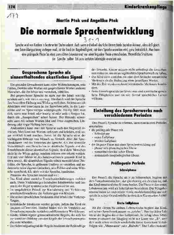 Vorschauseite 1: Die normale Sprachentwicklung