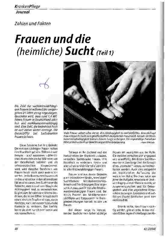 Vorschauseite 1: Frauen und die (heimliche) Sucht Teil 1