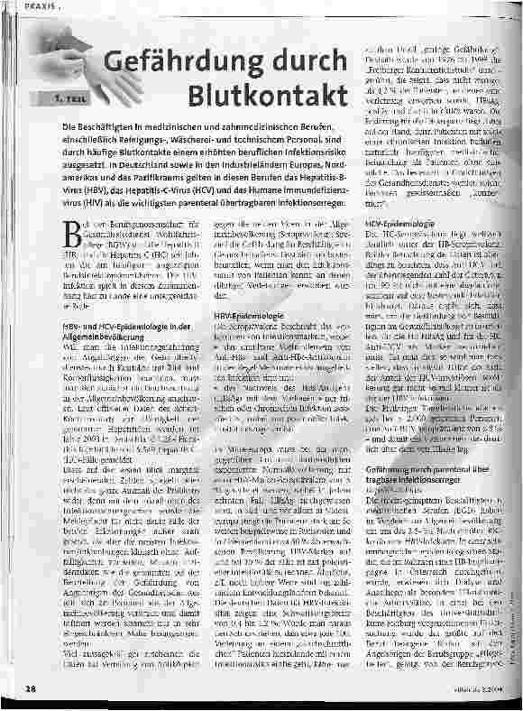 Vorschauseite 1: Gefährdung durch Blutkontakt Teil 1