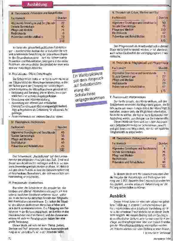 Vorschauseite 4: Mehr als ein Lehrplan Notwendigkeit eines Curriculums für die Altenpflegeausbildung