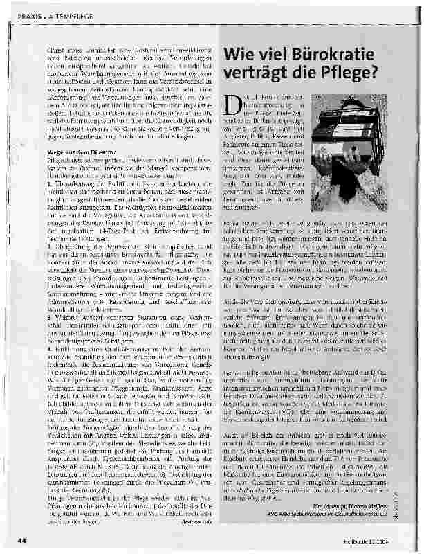 Vorschauseite 4: Zwischen Wunsch und WirklichkeitDienst nach Vorschrift kann Patienten gefährden