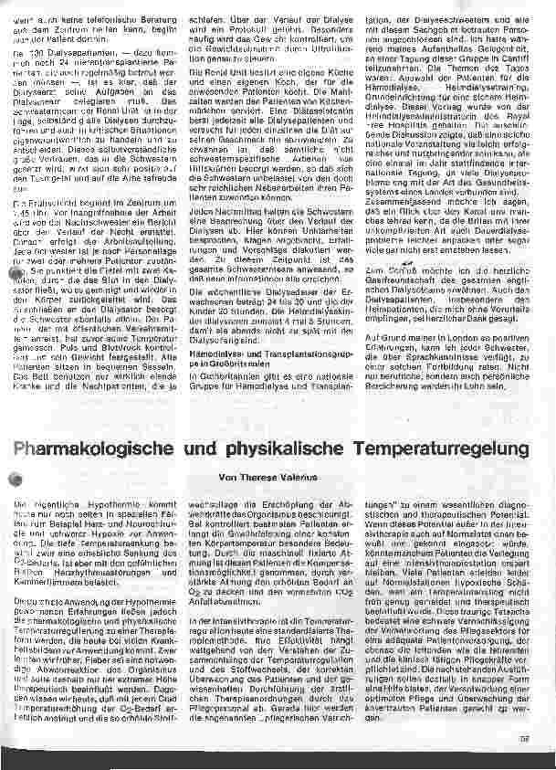 Vorschauseite 3: Dialyse in England Zweimonatige Fortbildung in der Dialyseeinheit des Royal Free Hospitals London
