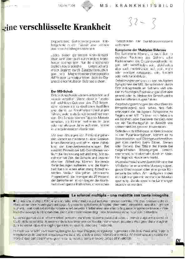 Vorschauseite 2: Multiple Sklerose - eine verschlüsselte Krankheit