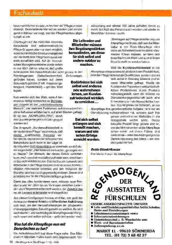 Vorschauseite 4: Küßt die Pflegeversicherung die Altenpflege wach? Qualitätsentwicklung durch Wettbewerb und neue Arbeitsformen