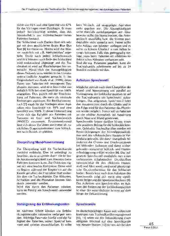 Vorschauseite 2: Die Entwöhnung von der Trachealkanüle: Dekanülierungsmanagement bei dysphagischen Patienten