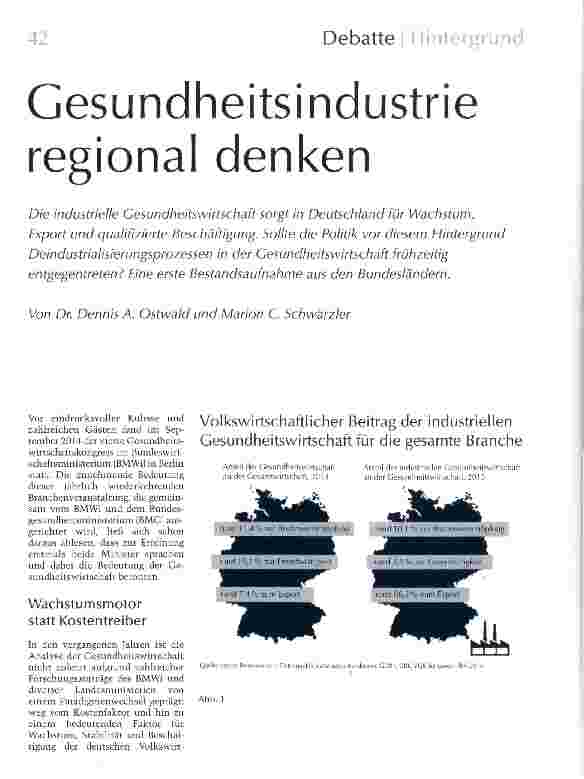 Vorschauseite 1: Gesundheitsindustrie regional denken