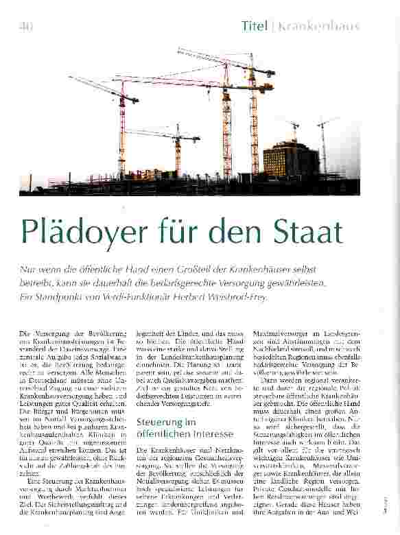 Vorschauseite 1: Plädoyer für den Staat