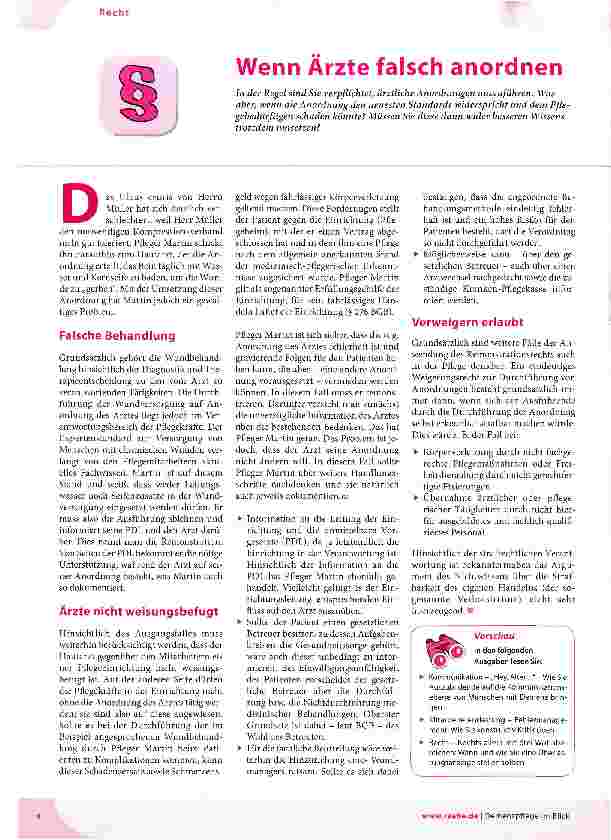 Vorschauseite 1: Wenn Ärzte falsch anordnen