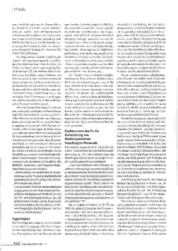 Vorschauseite 3: Hygiene in der podologischen Praxis und die Aufbereitung von Medizinprodukten
