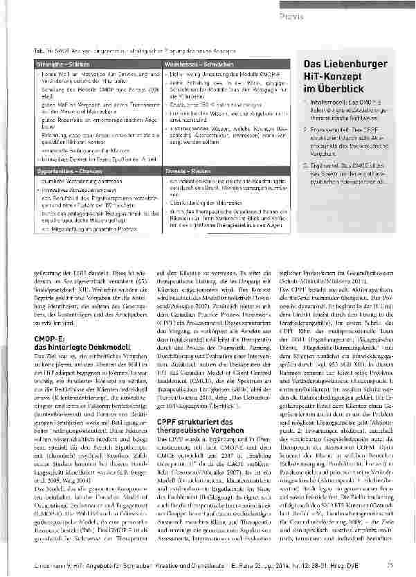 Vorschauseite 2: Angebote für Schrauben Kreative und Dienstleister Praxisbeispiel Psychiatrie: ein Konzept aus der Heinninternen Tagesstruktur (HiT)