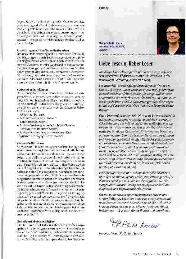 Vorschauseite 2: Gestationsdiabetes -aktueller Wissensstand und Umsetzung in der Praxis