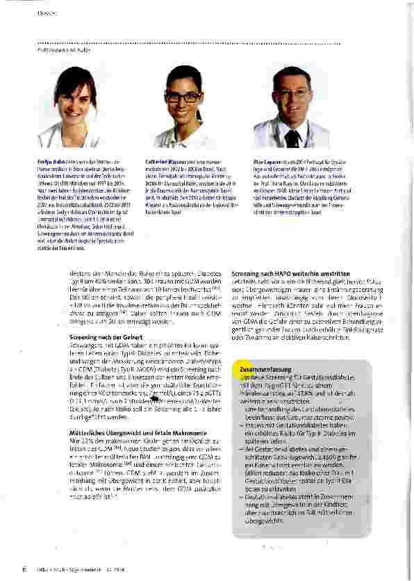 Vorschauseite 3: Gestationsdiabetes -aktueller Wissensstand und Umsetzung in der Praxis