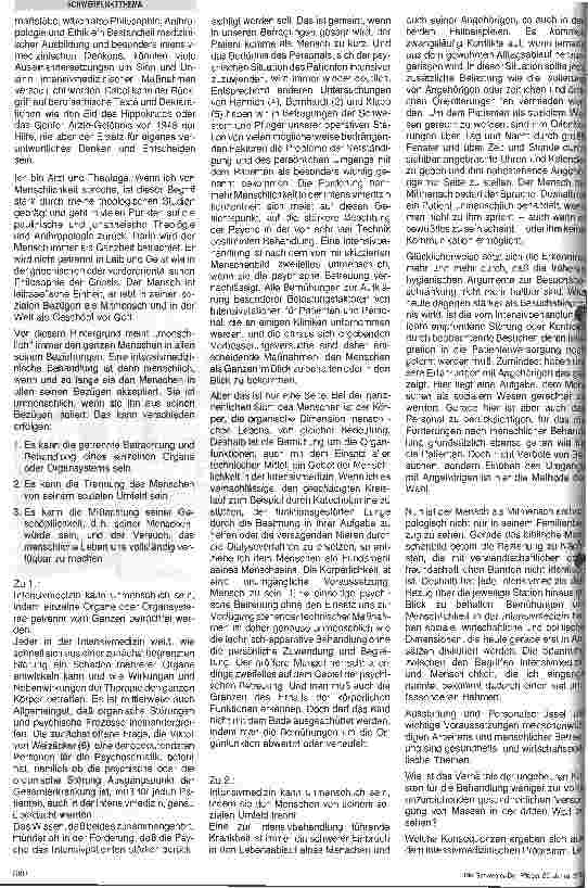 Vorschauseite 3: Intensivmedizin und Menschlichkeit - Zwei Gegensätze?