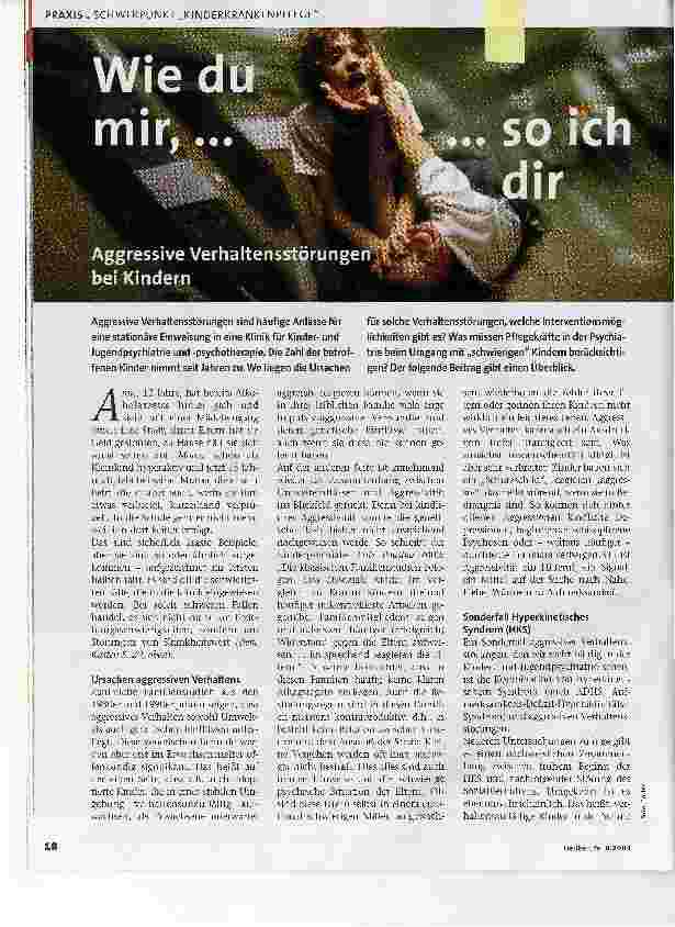 Vorschauseite 1: Wie du mir, .. . so ich dirAggressive Verhaltensstörungen bei Kindern