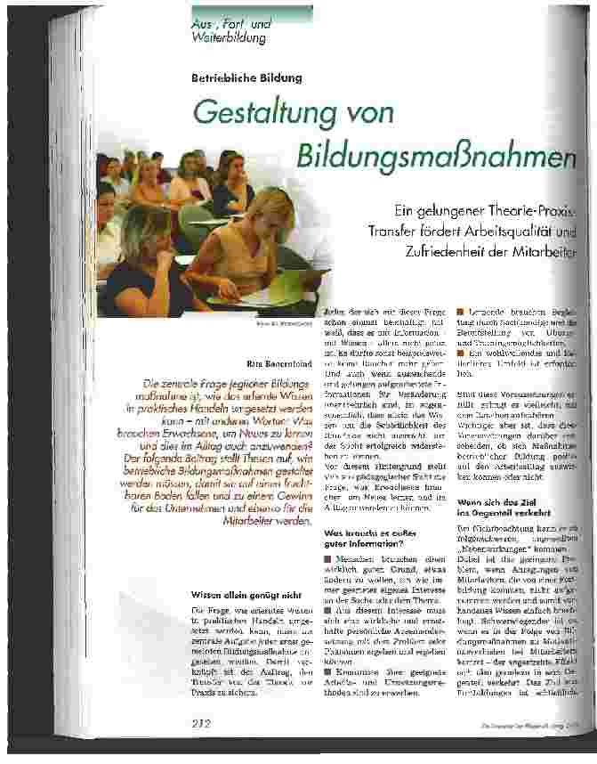 Vorschauseite 1: Gestaltung von Bildungsmaßnahmen