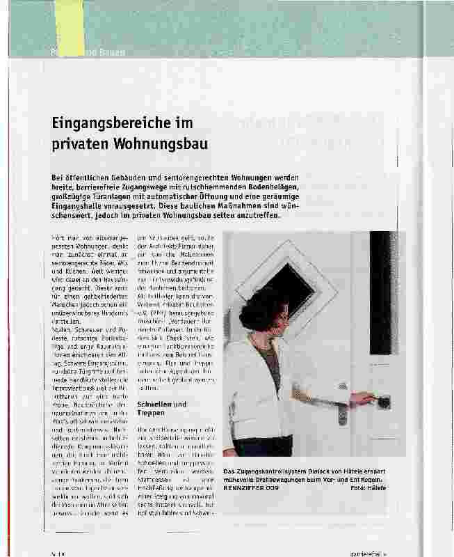 Vorschauseite 1: Eingangsbereiche im privaten Wohnungsbau