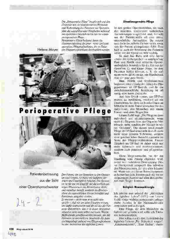 Vorschauseite 1: Perioperative Pflege Patientenbetreuung aus Sicht einer Operationsschwester