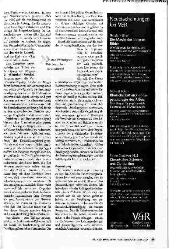 Vorschauseite 2: Die neue Patientenbeteiligung in Deutschland