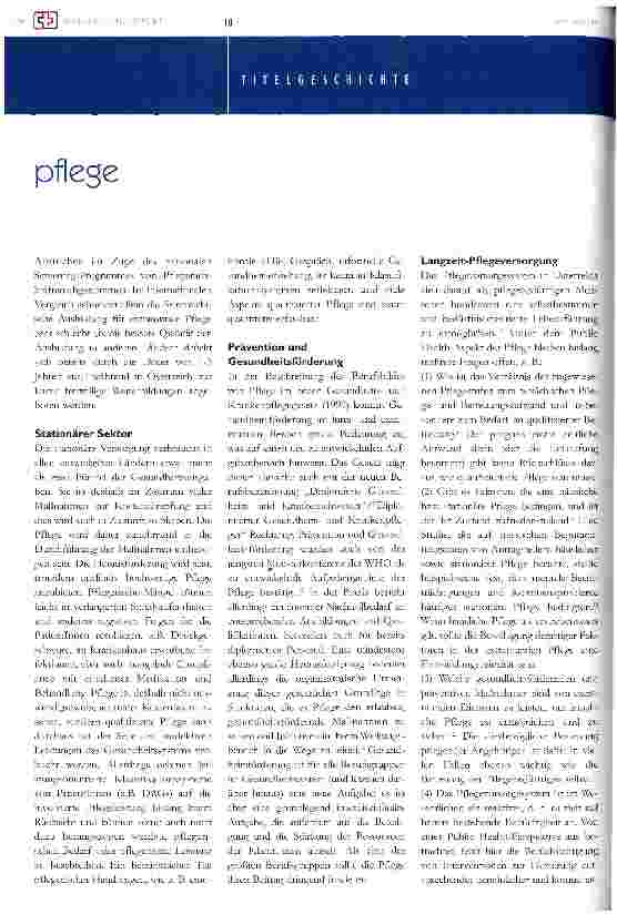 Vorschauseite 3: pflege - quo vadis?