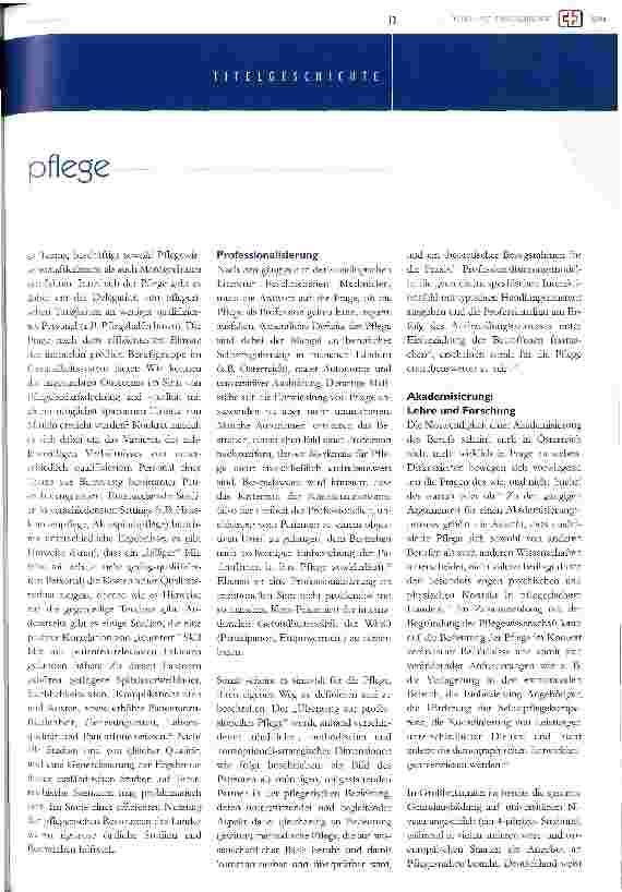 Vorschauseite 6: pflege - quo vadis?