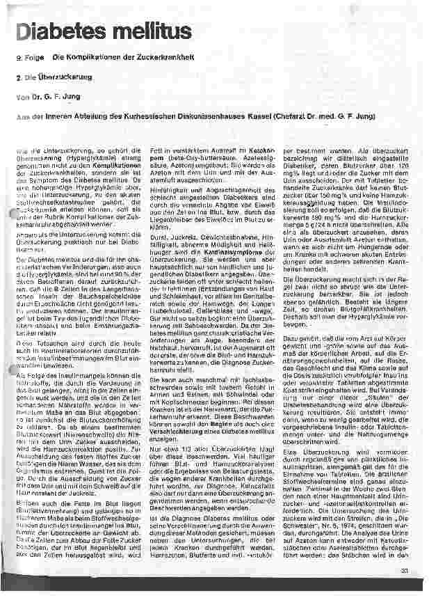 Vorschauseite 1: Diabetes mellitus 9. Folge: Die Komplikationen der Zuckerkrankheit