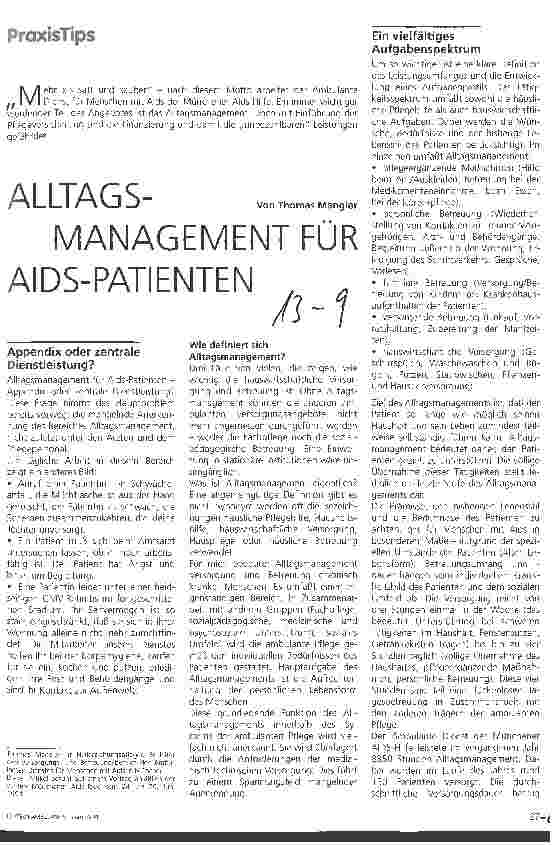 Vorschauseite 1: Alltags-Management für AIDS-Patienten