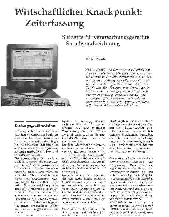 Vorschauseite 1: Wirtschaftlicher Knackpunkt: ZeiterfassungSoftware für verursachungsgerechte Stundenaufzeichnung