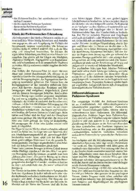 Vorschauseite 2: Grundlagen, Klinik und Therapie des Parkinson-Syndroms