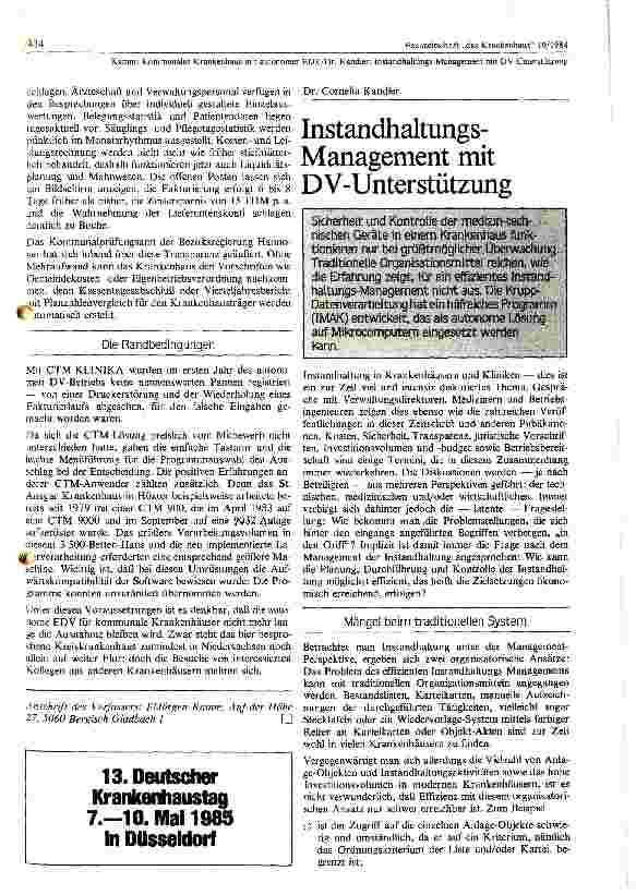 Vorschauseite 1: Instandhaltungs-Management mit DV-Unterstützung