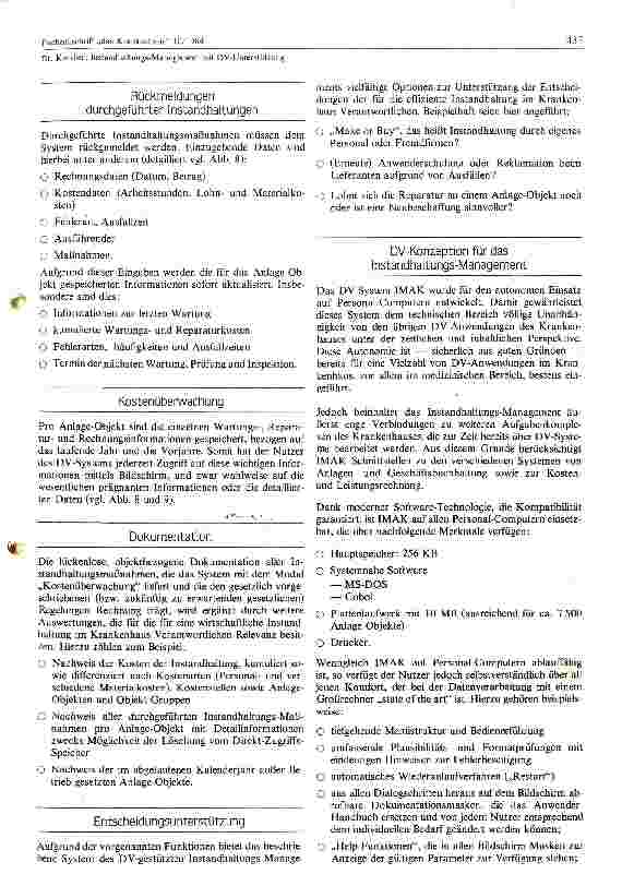Vorschauseite 4: Instandhaltungs-Management mit DV-Unterstützung