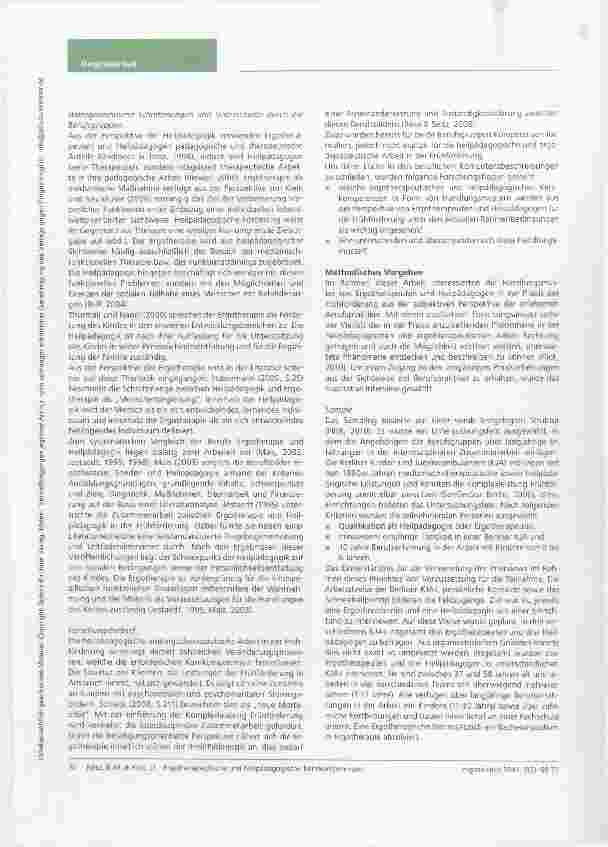 Vorschauseite 3: Ergotherapeutische und heilpädagogische Kernkompetenzen im Arbeitsfeld Frühförderung Ein Vergleich der beruflichen Handlungsmuster