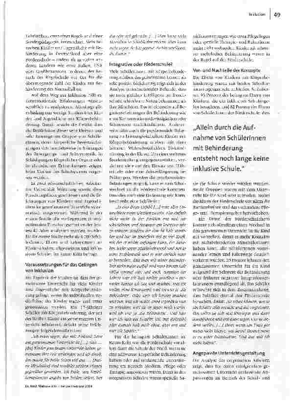 Vorschauseite 2: Auf dem Weg zur Inklusion