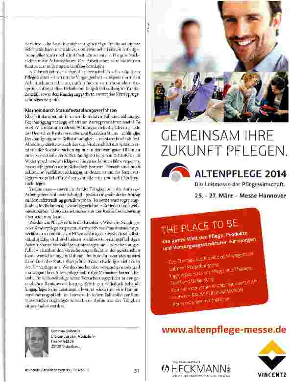 Vorschauseite 2: Selbstständige Pflegekräfte - erlaubt, erwünscht, verboten?
